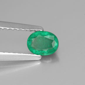 0,36 ctw natürlicher grüner Smaragd, Oval Schliff, SI