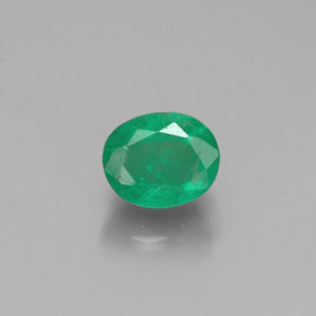 0,43 ctw natürlicher grüner Smaragd, Oval Schliff, SI