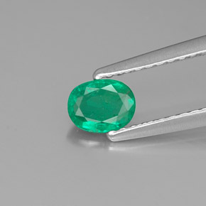 0,33 ctw natürlicher grüner Smaragd, Oval Schliff, SI