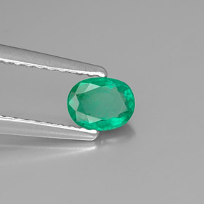 0,33 ctw natürlicher grüner Smaragd, Oval Schliff, SI