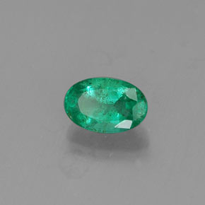 0,49 ctw natürlicher grüner Smaragd, Oval Schliff, SI