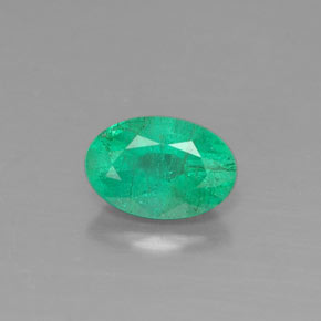 0,42 ctw natürlicher grüner Smaragd, Oval Schliff, SI