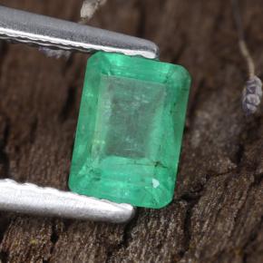 0,68 ctw natürlicher grüner Smaragd, Smaragdschliff, SI-I1