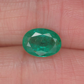 1,13 ctw natürlicher grüner Smaragd, Oval Schliff, SI-I1
