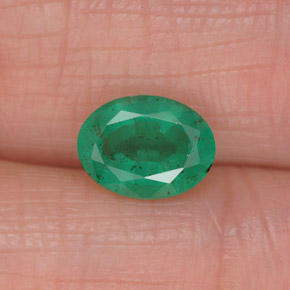 1,17 ctw natürlicher grüner Smaragd, Oval Schliff, SI-I1