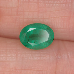 1,17 ctw natürlicher grüner Smaragd, Oval Schliff, SI-I1