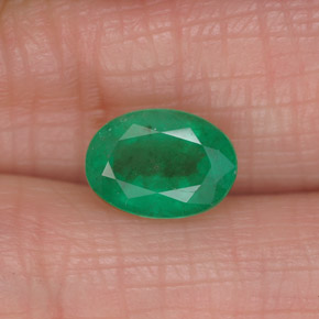 1,27 ctw natürlicher grüner Smaragd, Oval Schliff, SI-I1