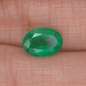 1,27 ctw natürlicher grüner Smaragd, Oval Schliff, SI-I1