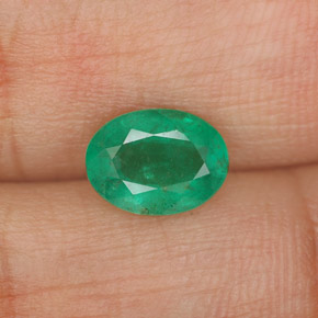 1,07 ctw natürlicher grüner Smaragd, Oval Schliff, SI-I1