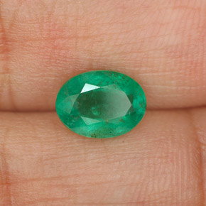 1,07 ctw natürlicher grüner Smaragd, Oval Schliff, SI-I1