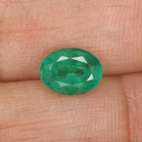 1,11 ctw natürlicher grüner Smaragd, Oval Schliff, SI-I1