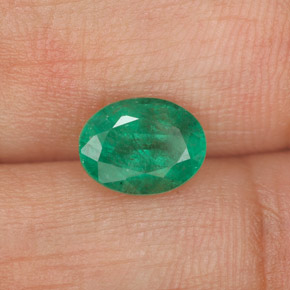 1,11 ctw natürlicher grüner Smaragd, Oval Schliff, SI-I1