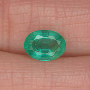 1,13 ctw natürlicher grüner Smaragd, Oval Schliff, SI-I1
