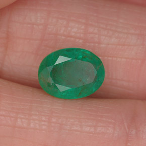 1,25 ctw natürlicher grüner Smaragd, Oval Schliff, I1