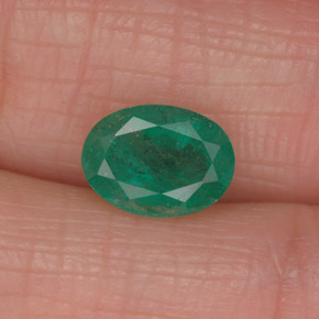 1,27 ctw natürlicher grüner Smaragd, Oval Schliff, I1