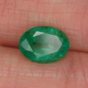 1,05 ctw natürlicher grüner Smaragd, Oval Schliff, SI-I1