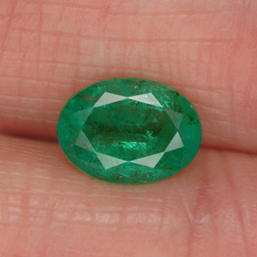 1,05 ctw natürlicher grüner Smaragd, Oval Schliff, SI-I1