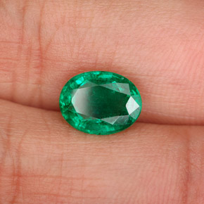 1,58 ctw natürlicher grüner Smaragd, Oval Schliff, SI-I1