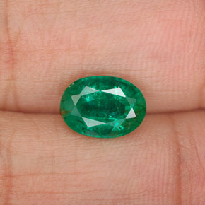 1,62 ctw natürlicher grüner Smaragd, Oval Schliff, SI-I1