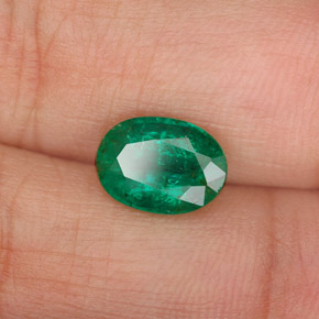 1,62 ctw natürlicher grüner Smaragd, Oval Schliff, SI-I1