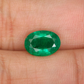 1,37 ctw natürlicher grüner Smaragd, Oval Schliff, SI-I1