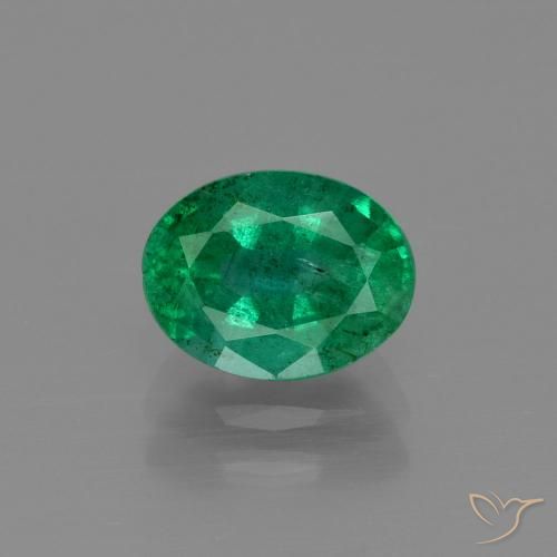 1.55ct Natürlicher Mittelgrün Smaragd, Oval, SI-I1, Photo A
