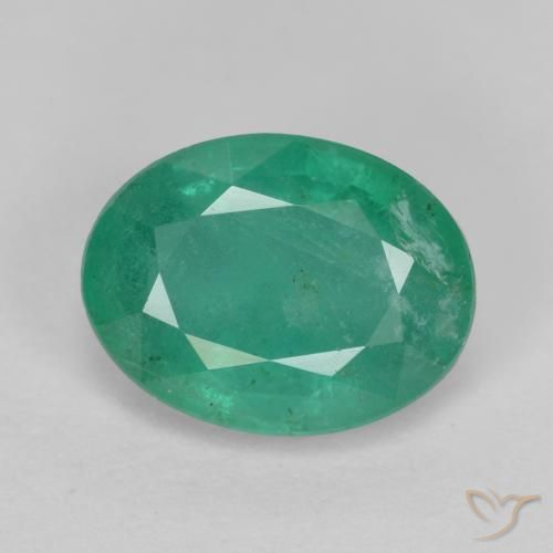 1.14ct Natürlicher Bläulich-grün Smaragd, Oval, SI-I1