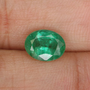 1,32 ctw natürlicher grüner Smaragd, Oval Schliff, SI-I1