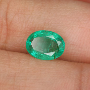 1,07 ctw natürlicher grüner Smaragd, Oval Schliff, SI-I1