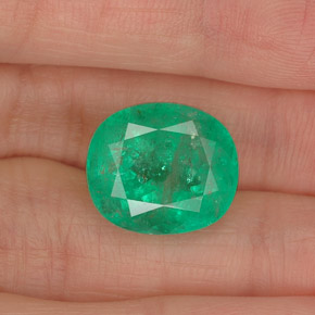 10,03 ctw natürlicher grüner Smaragd, Oval Schliff, I1