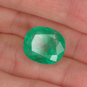 10,03 ctw natürlicher grüner Smaragd, Oval Schliff, I1