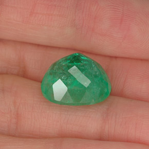 10,03 ctw natürlicher grüner Smaragd, Oval Schliff, I1