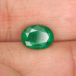 1,09 ctw natürlicher grüner Smaragd, Oval Schliff, I1