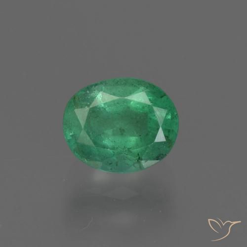 0.96ct Natürlicher Warmes Grün Smaragd, Oval, SI