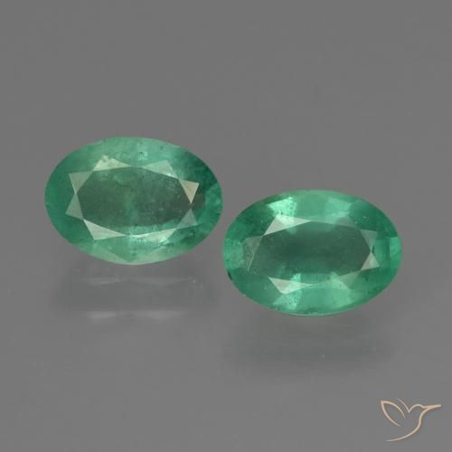 1,37 ct natürliche grüner Smaragd-Edelsteine, Oval Schliff, SI
