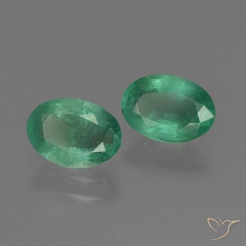 1,37 ct natürliche grüner Smaragd-Edelsteine, Oval Schliff, SI
