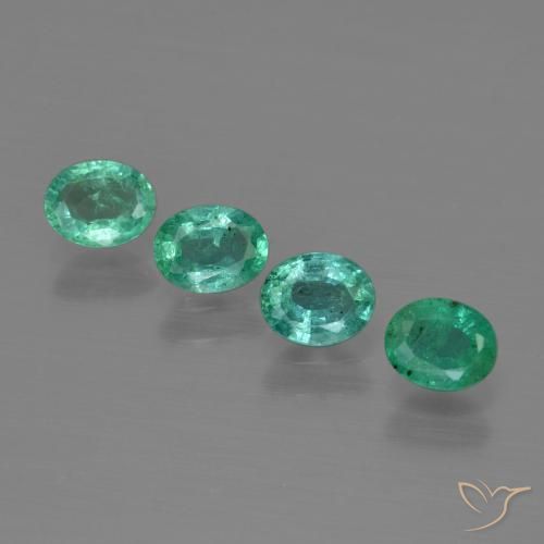 1.07 ct natürliche Bläulich-grün Smaragd-Edelsteine, Oval, SI