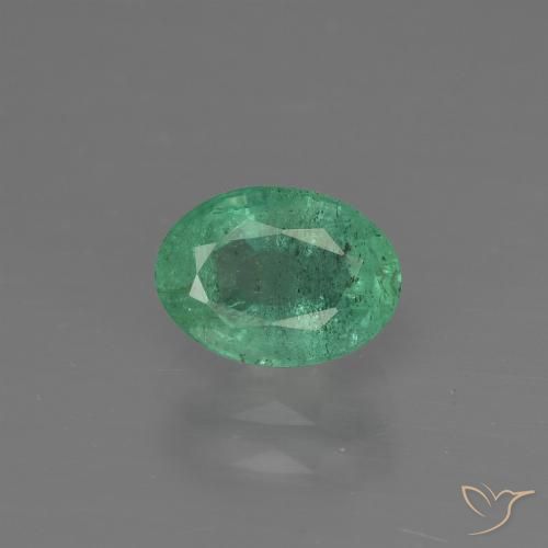 0.95ct Natürlicher Mittelgrün Smaragd, Oval, SI