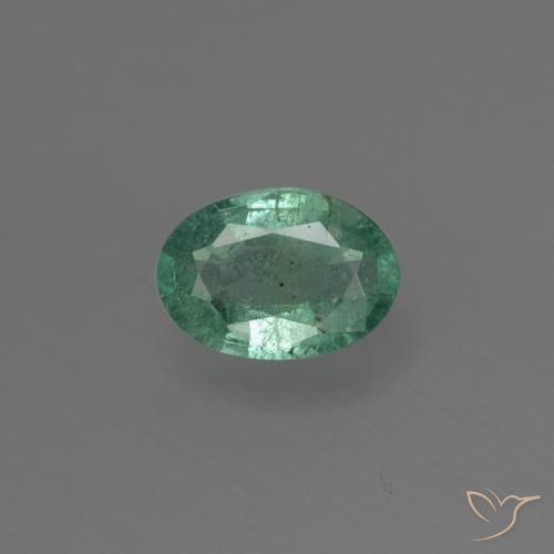 0.64ct Natürlicher Blau-grün Smaragd, Oval, SI
