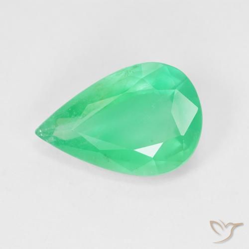 3.54ct Natürlicher hellgrün Smaragd, Birnenform, SI