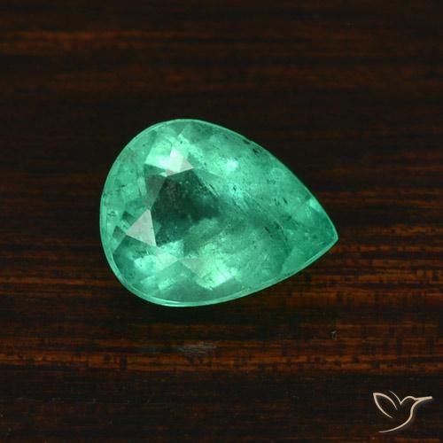 1.58ct Natürlicher Kühles Grün Smaragd, Birnenform, SI-I1