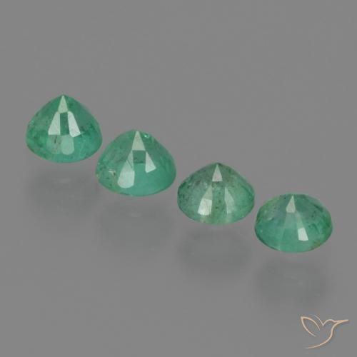 0.87 ct natürliche Pistaziengrün Smaragd-Edelsteine, Runden, SI-I1