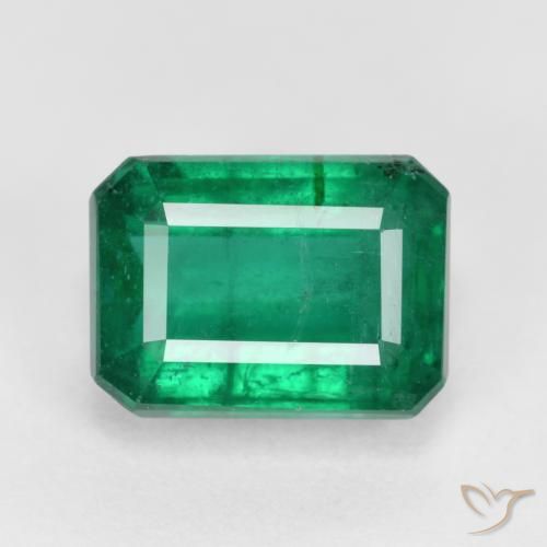 3.82ct Natürlicher Mittelgrün Smaragd, Smaragdschliff, VS-SI