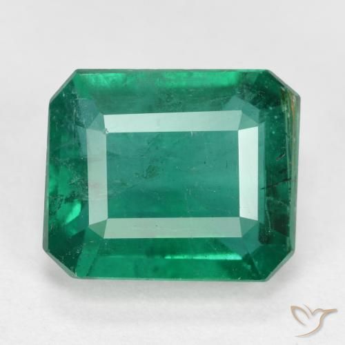 3.91ct Natürlicher Kühles Grün Smaragd, Smaragdschliff, VS-SI