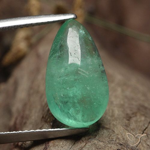6.23ct Natürlicher hellgrün Smaragd, Birnenform, Lichtdurchlässig