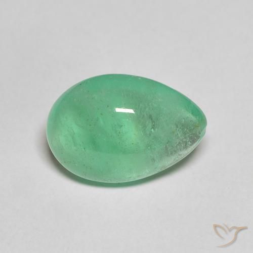3.91ct Natürlicher hellgrün Smaragd, Birnenform, Lichtdurchlässig