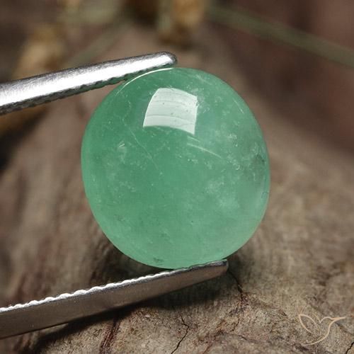 5.38ct Natürlicher hellgrün Smaragd, Oval, Lichtdurchlässig, Photo A
