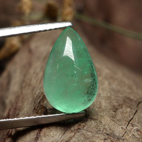 4.31ct Natürlicher Pistaziengrün Smaragd, Birnenform, Lichtdurchlässig