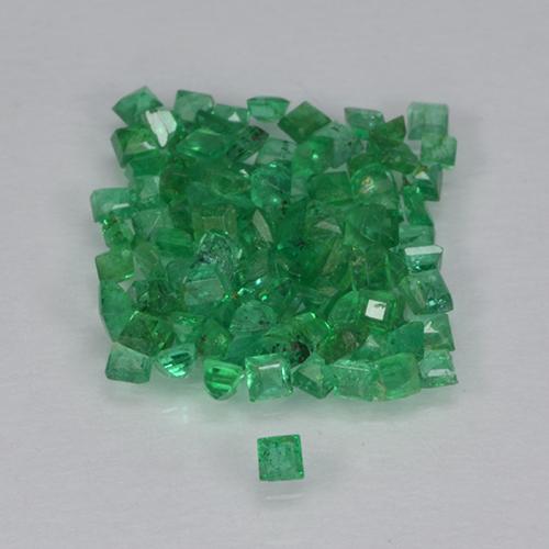 1,23 ct natürliche grüner Smaragd-Edelsteine, Quadrat, VS-SI