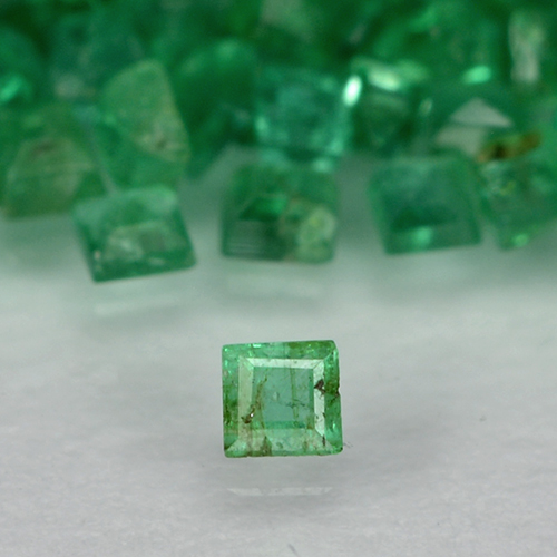 2,08 ct natürliche grüner Smaragd-Edelsteine, Quadrat, SI